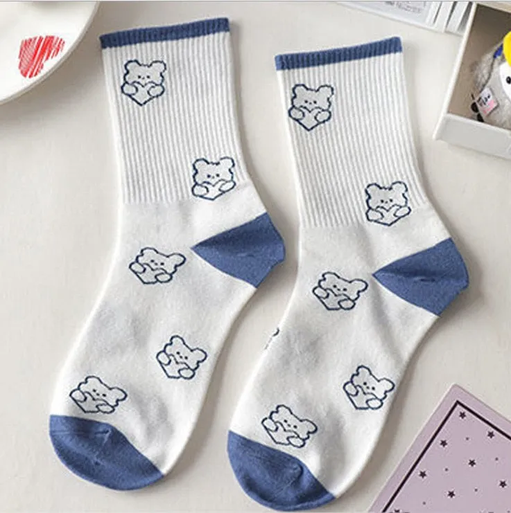 1Pair Cool Blue Aesthetic Socks