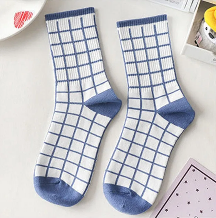 1Pair Cool Blue Aesthetic Socks