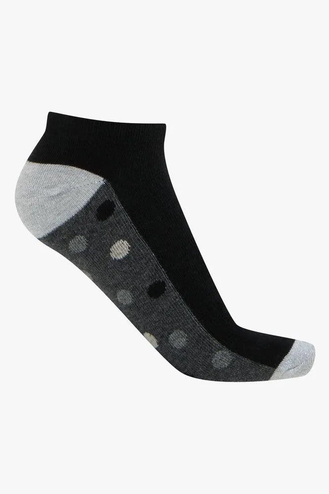 5 Pack Zig Zag Low Cut Socks Black