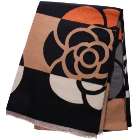 ABSTRACT ROSES COLOUR BLOCK SCARF