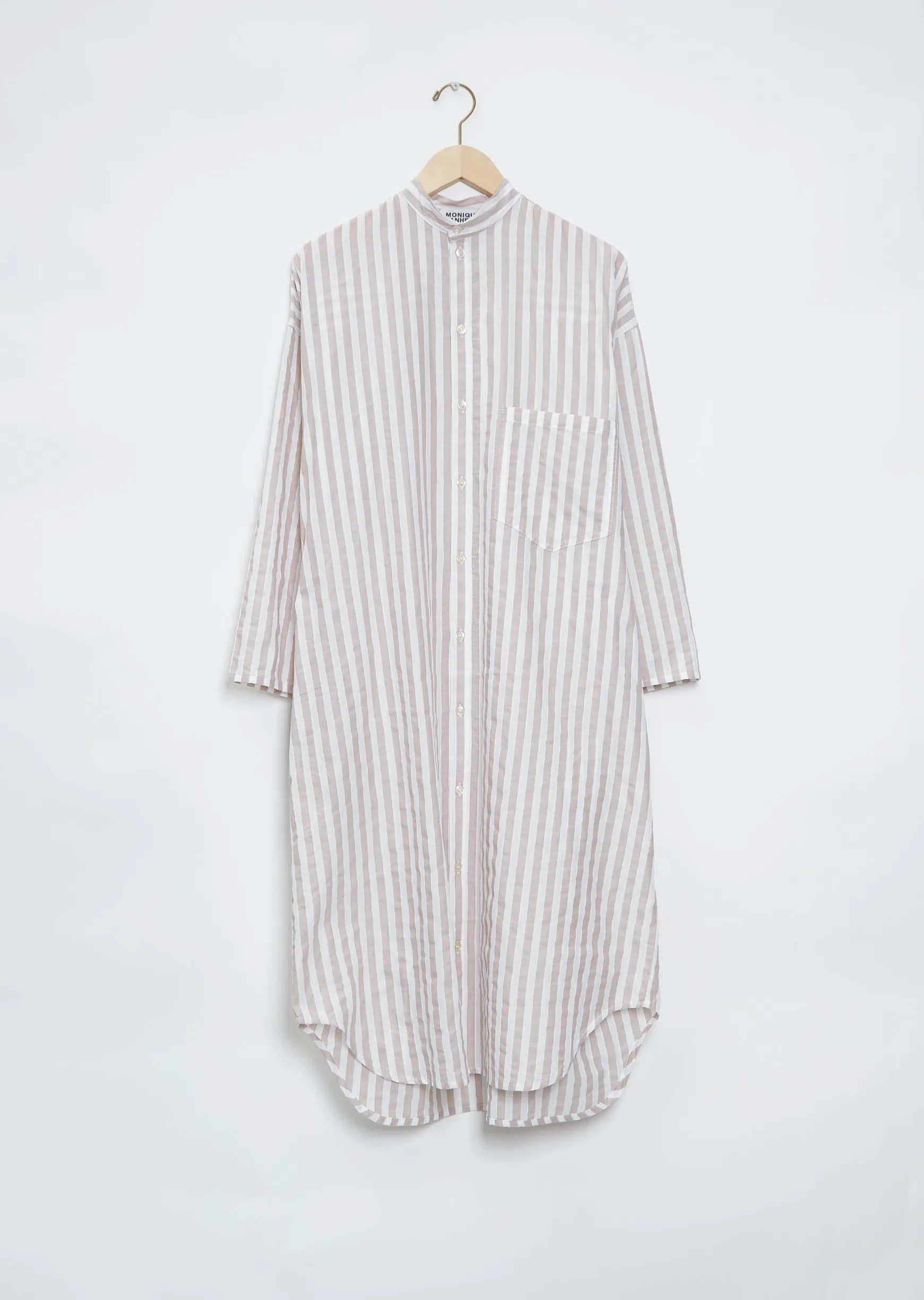 Artist Coat Dress — Taupe Stripe