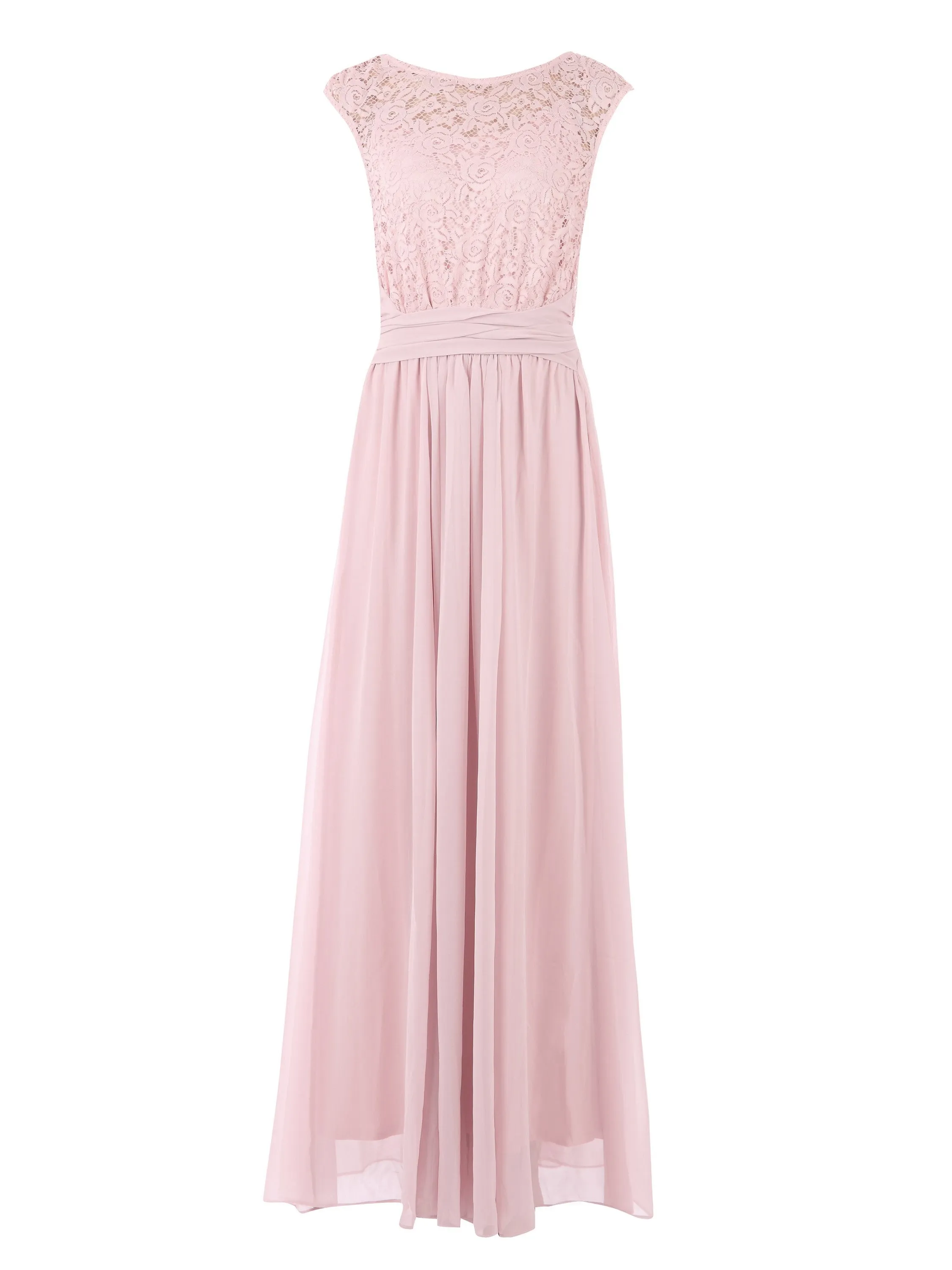 Basia Bridesmaid Lace Bodice Maxi Dress, Light Pink