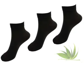 Black Bamboo Socks for Men and Women 3 Pairs – Low Cut Style Socks (Unisex Size 7-11)