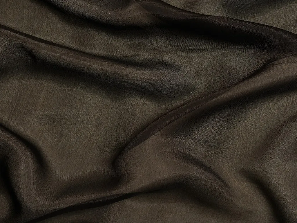 Black Plain Viscose Chinon Chiffon Fabric (Wholesale)