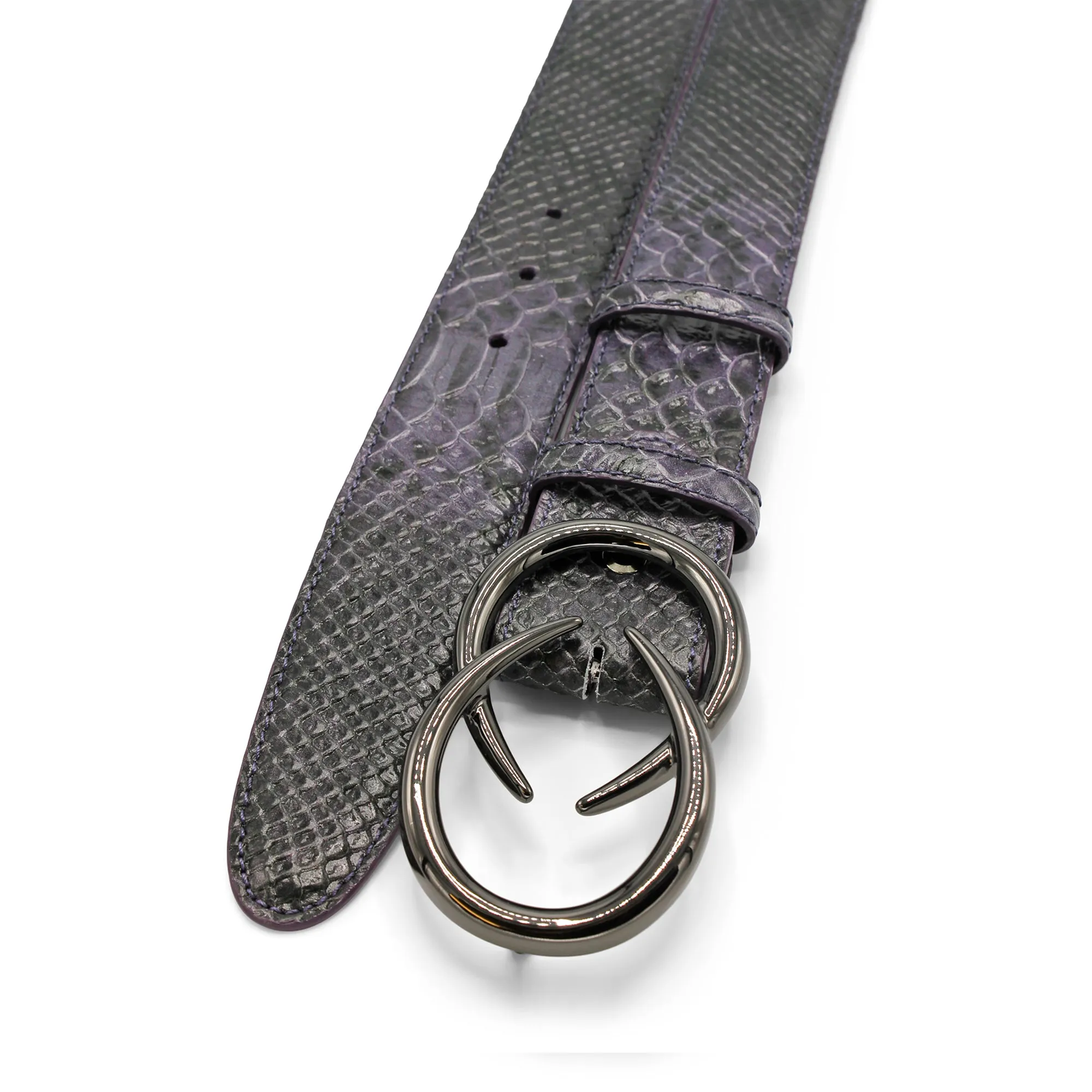 Blackberry Mock Python Effect Interlock Belt