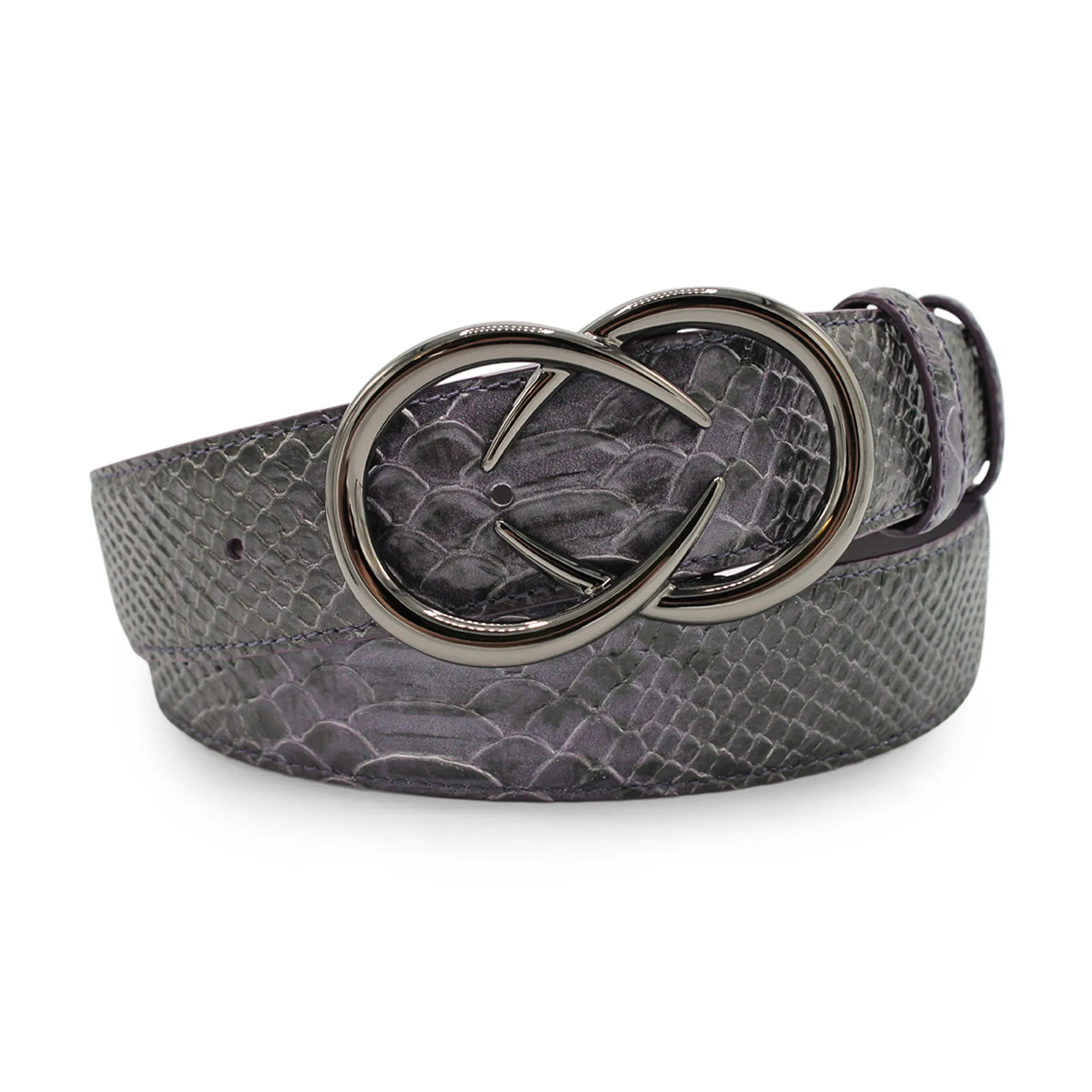 Blackberry Mock Python Effect Interlock Belt