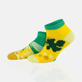 Cotton, Mismatched, Colourful 'Spring Leaves' Ankle Socks