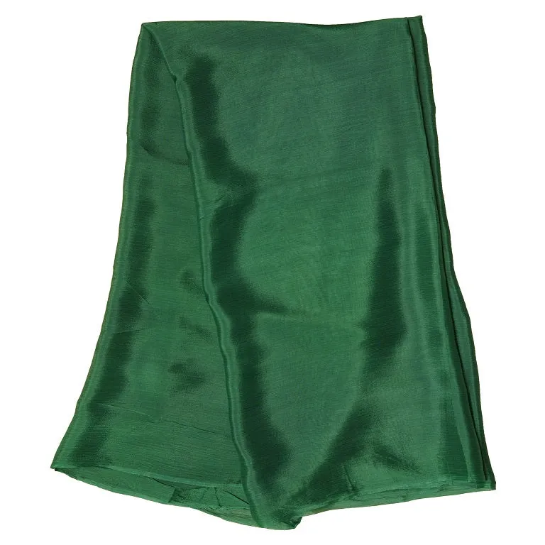 Dark Green Plain Viscose Chinon Chiffon Fabric (Wholesale)