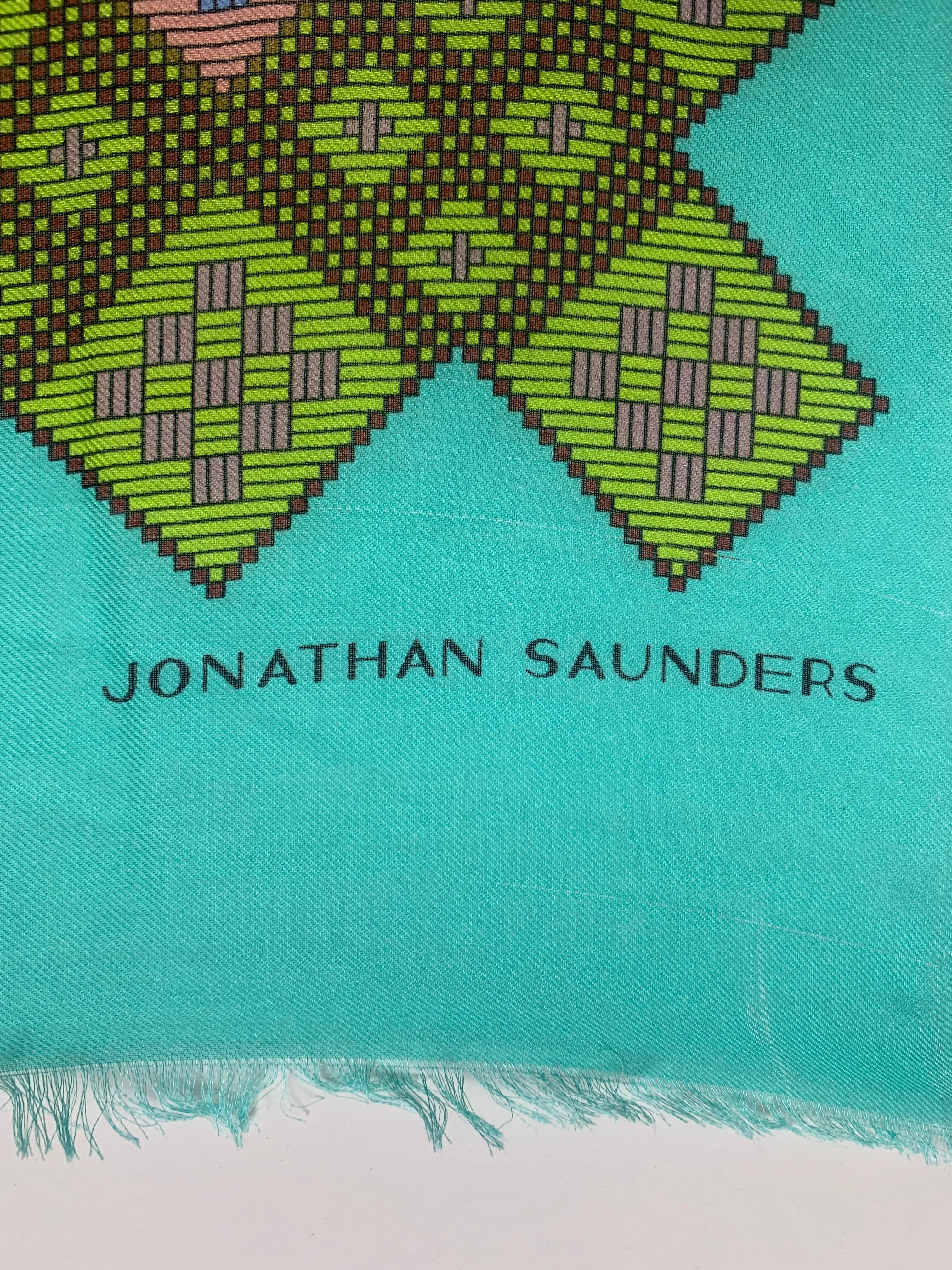 DS-1016 "FOLKLORE" - JONATHAN SAUNDERS DIGITAL PRINT CASHMERE MODAL SCARF. MADE IN ITALY