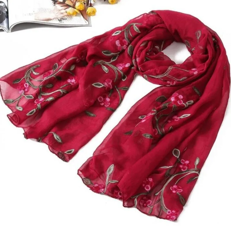 Floral Silk Chiffon Vibrant Pashmina Scarves