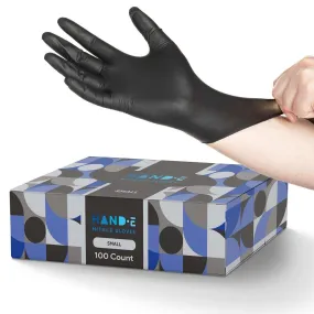 Hand-E Nitrile Gloves - Black