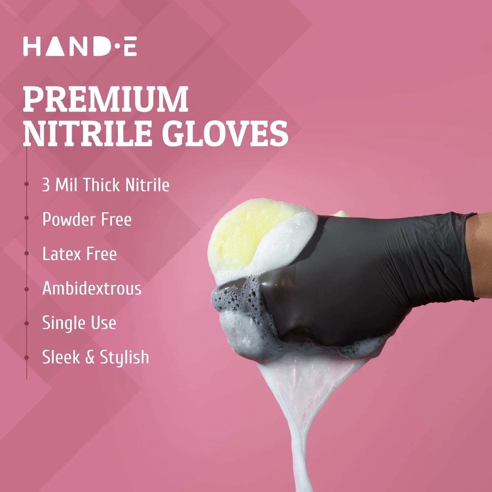 Hand-E Nitrile Gloves - Black