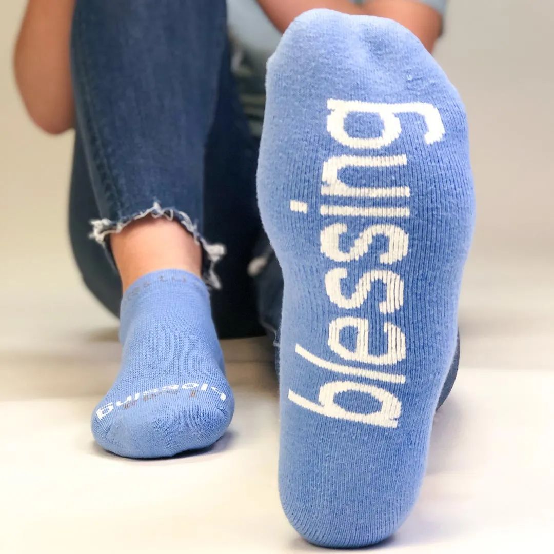 I am a blessing® blue low-cut socks