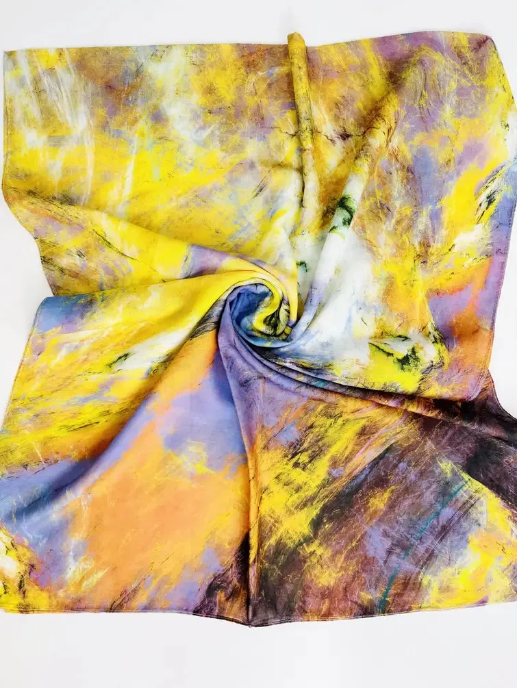 JC071137 Yellow-Multi Abstract Scarf