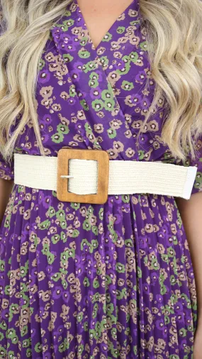 Leesha Beige Elastic Belt