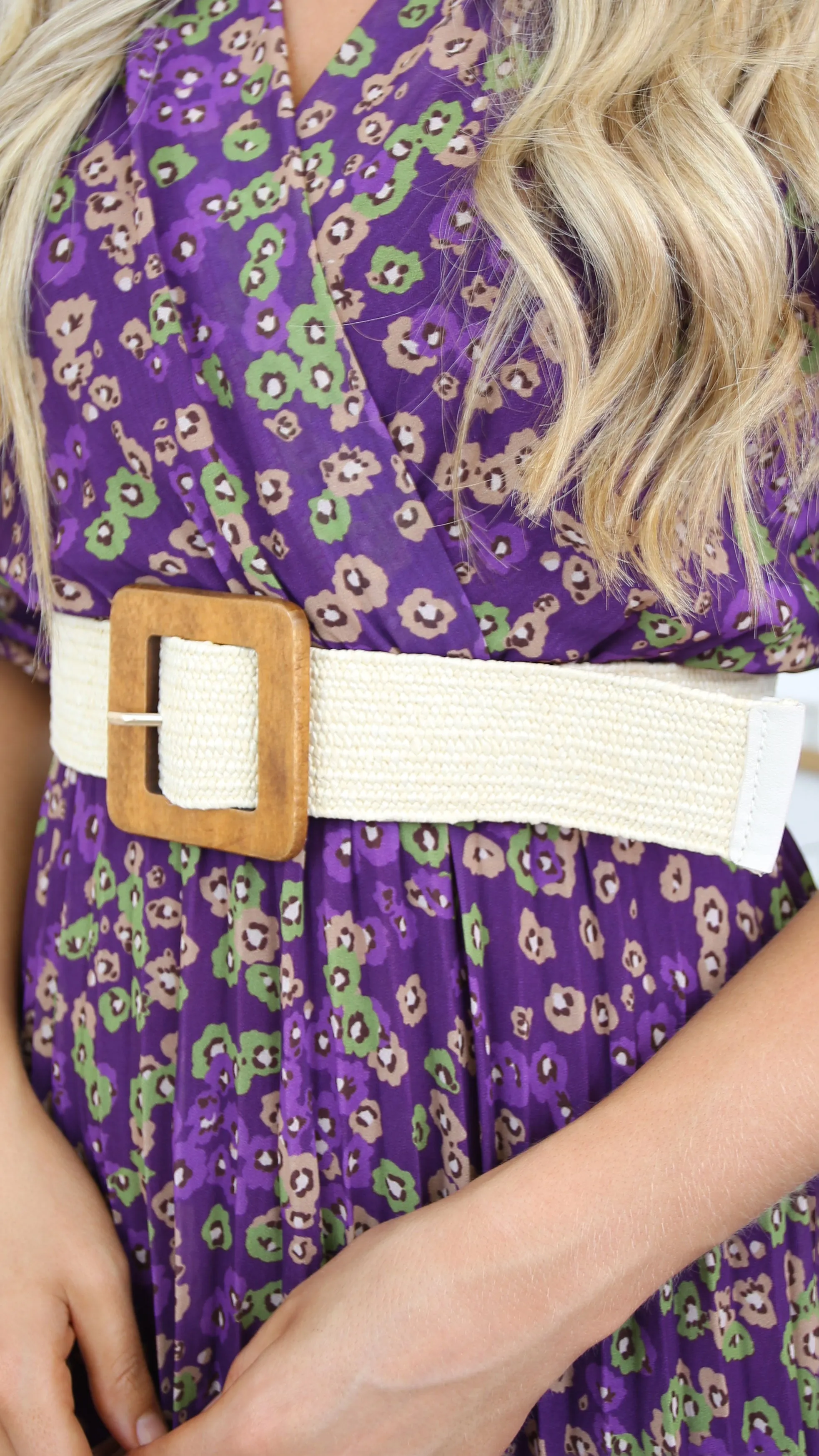 Leesha Beige Elastic Belt