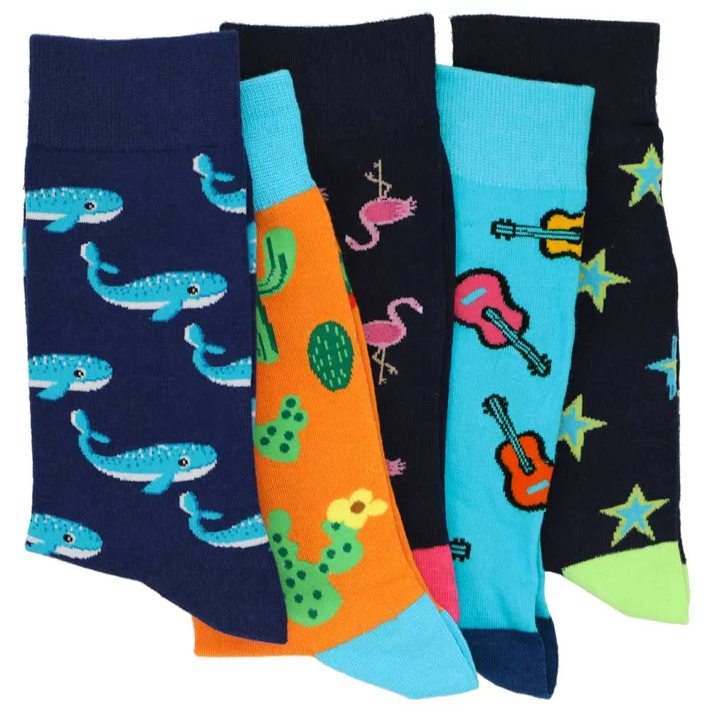 Men’s Cool Novelty Socks, 5-Pack