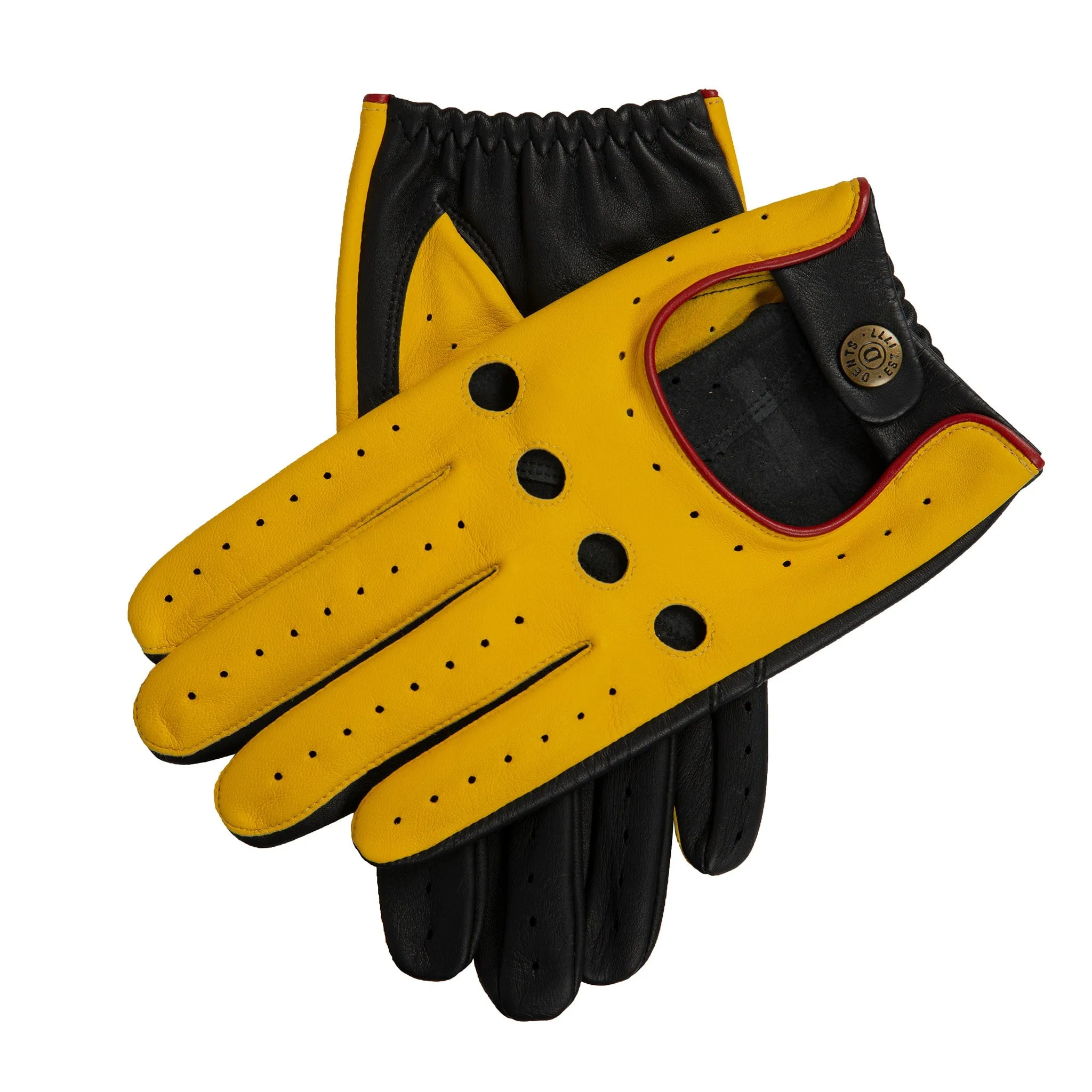 Men’s Touchscreen Three-Colour Leather Driving Gloves