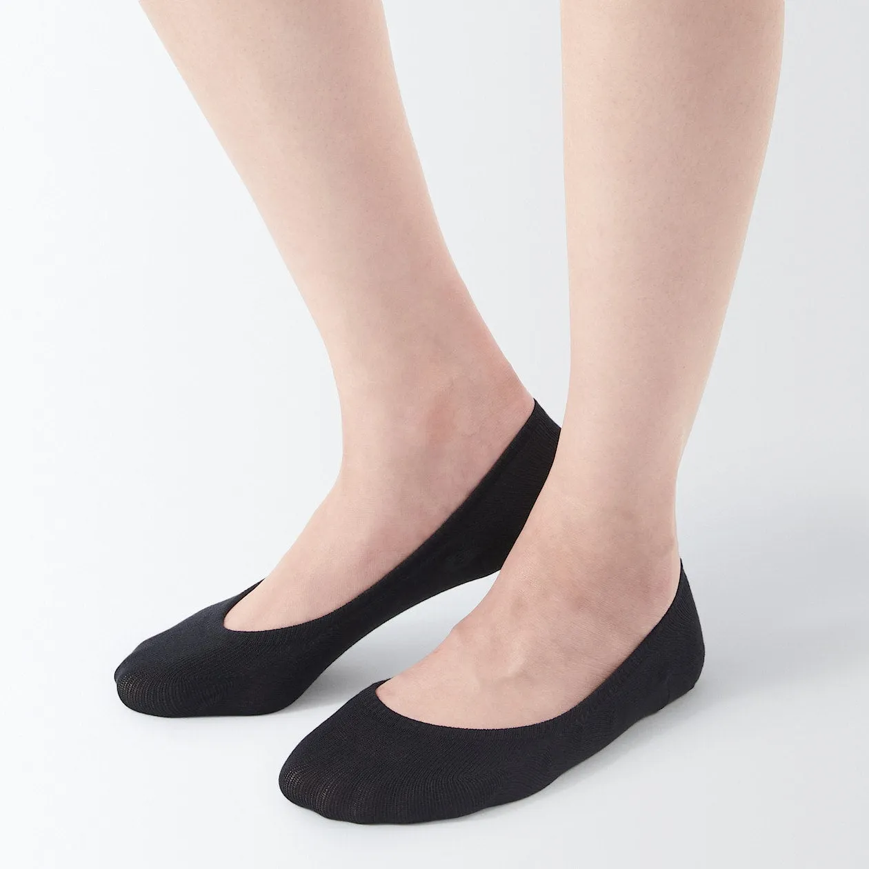 Non-Slip Wide Fit Cotton Blend No-Show Socks