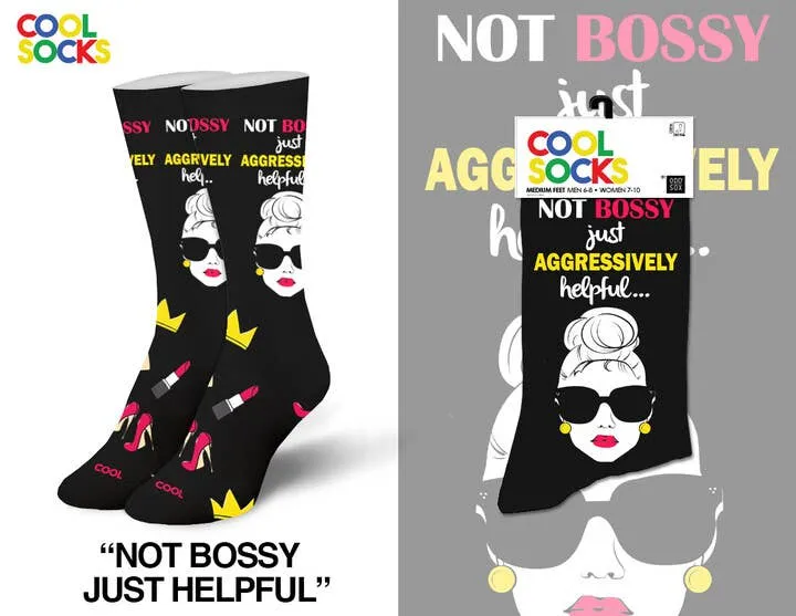 Not Bossy, Just Helpful - Womens Crew Socks