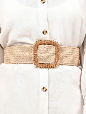 Raffia Broad Summer Belt