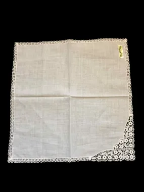 Swiss Lace Edged Handkerchief - Doerig - New Old Stock