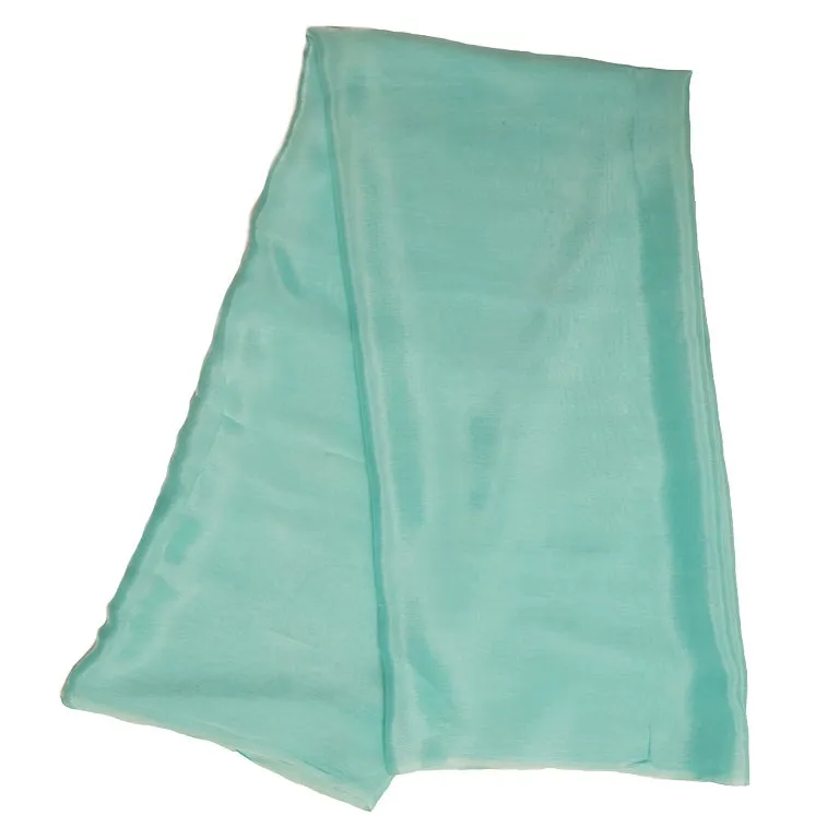 Turquoise Plain Viscose Chinon Chiffon Fabric (Wholesale)