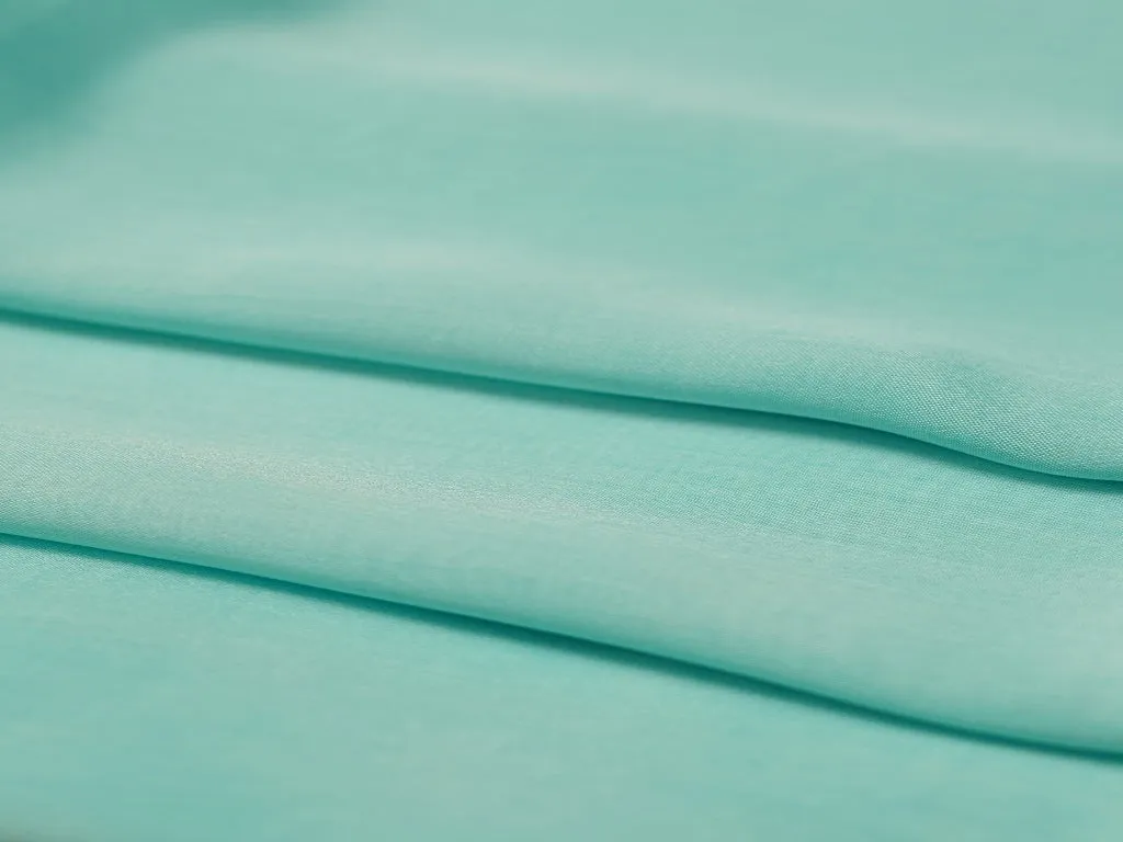 Turquoise Plain Viscose Chinon Chiffon Fabric (Wholesale)