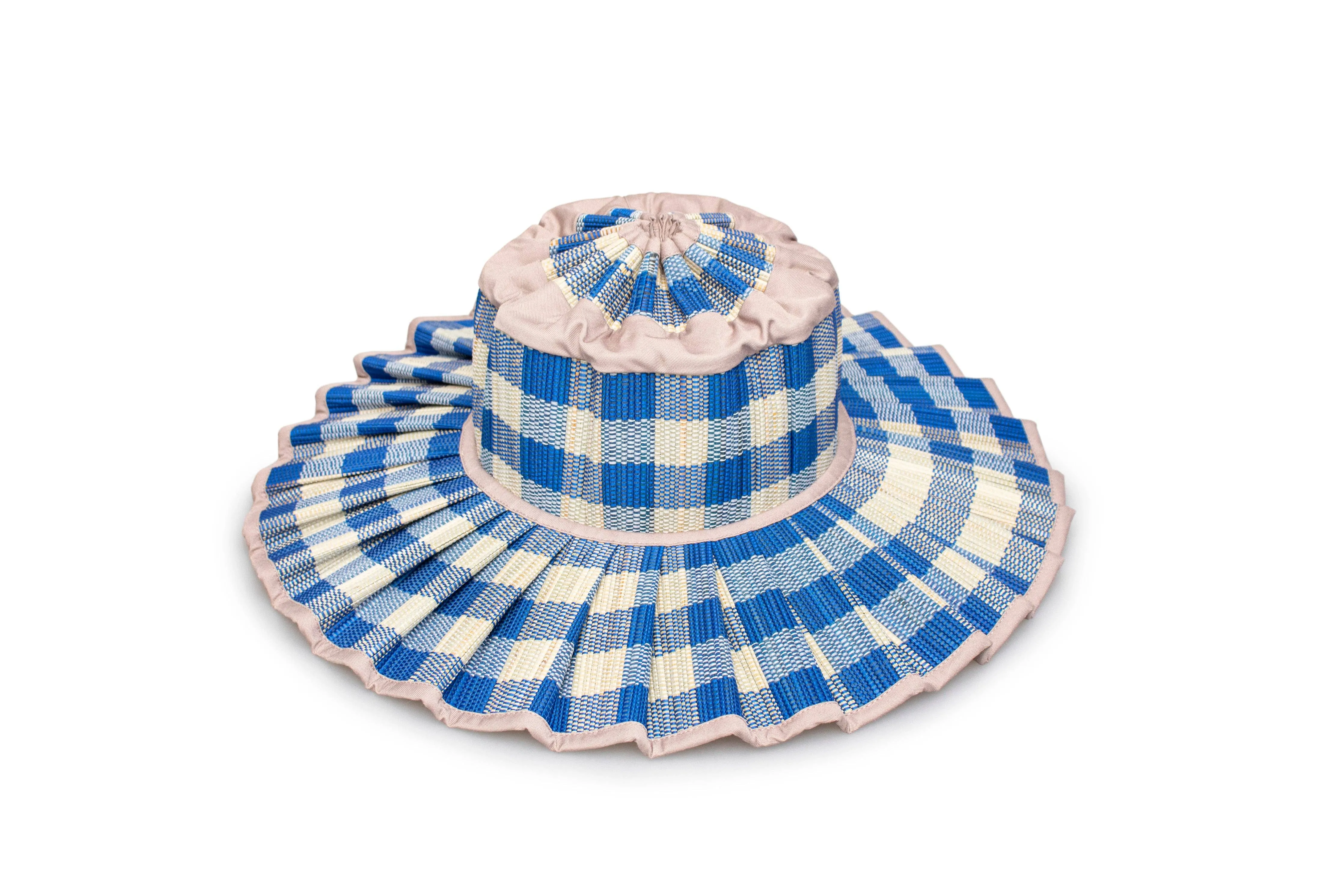 Verandah Island Maxi Capri Hat - Blue Gingham