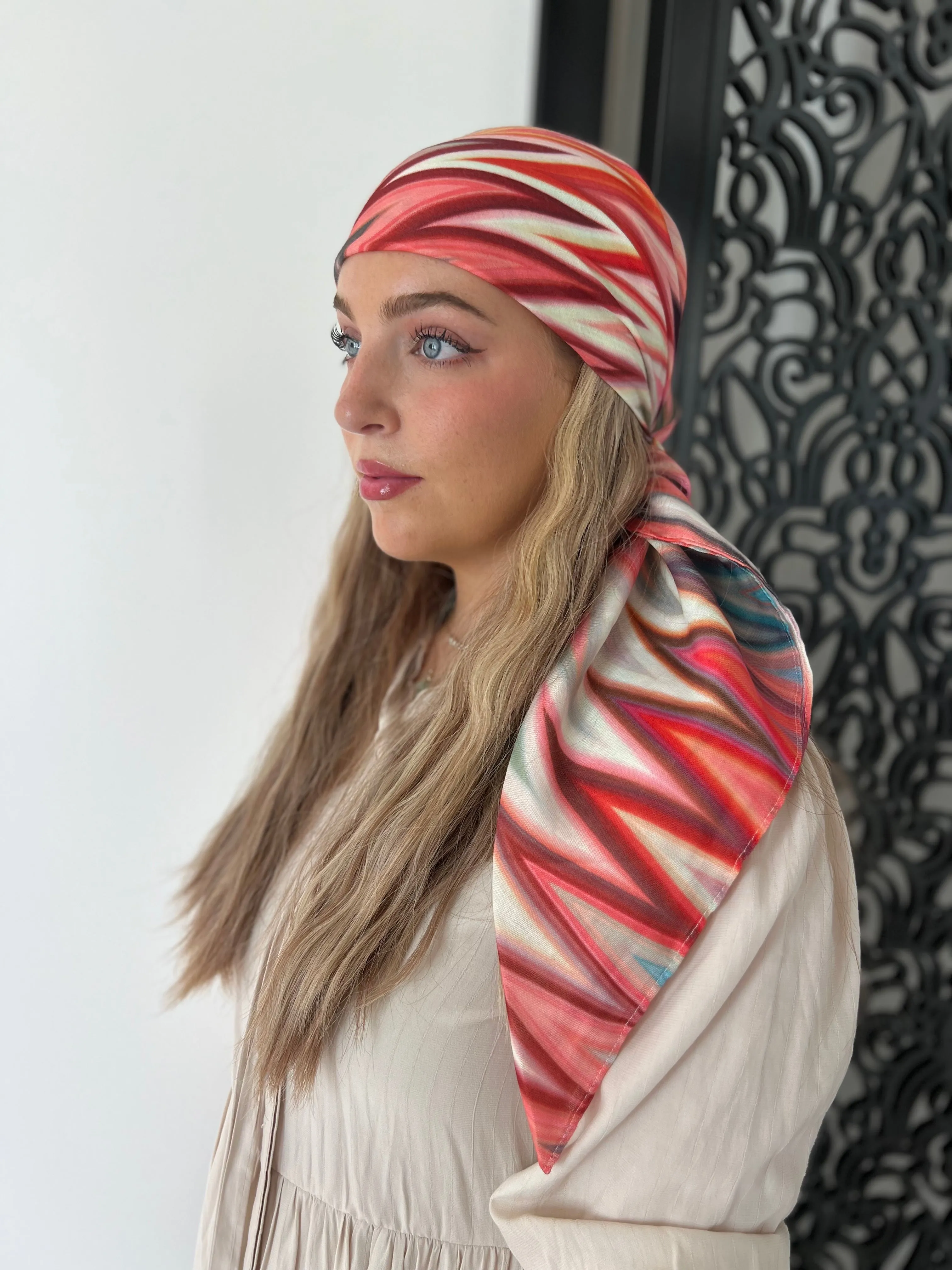 Vibrant Chevron Square Head Scarf