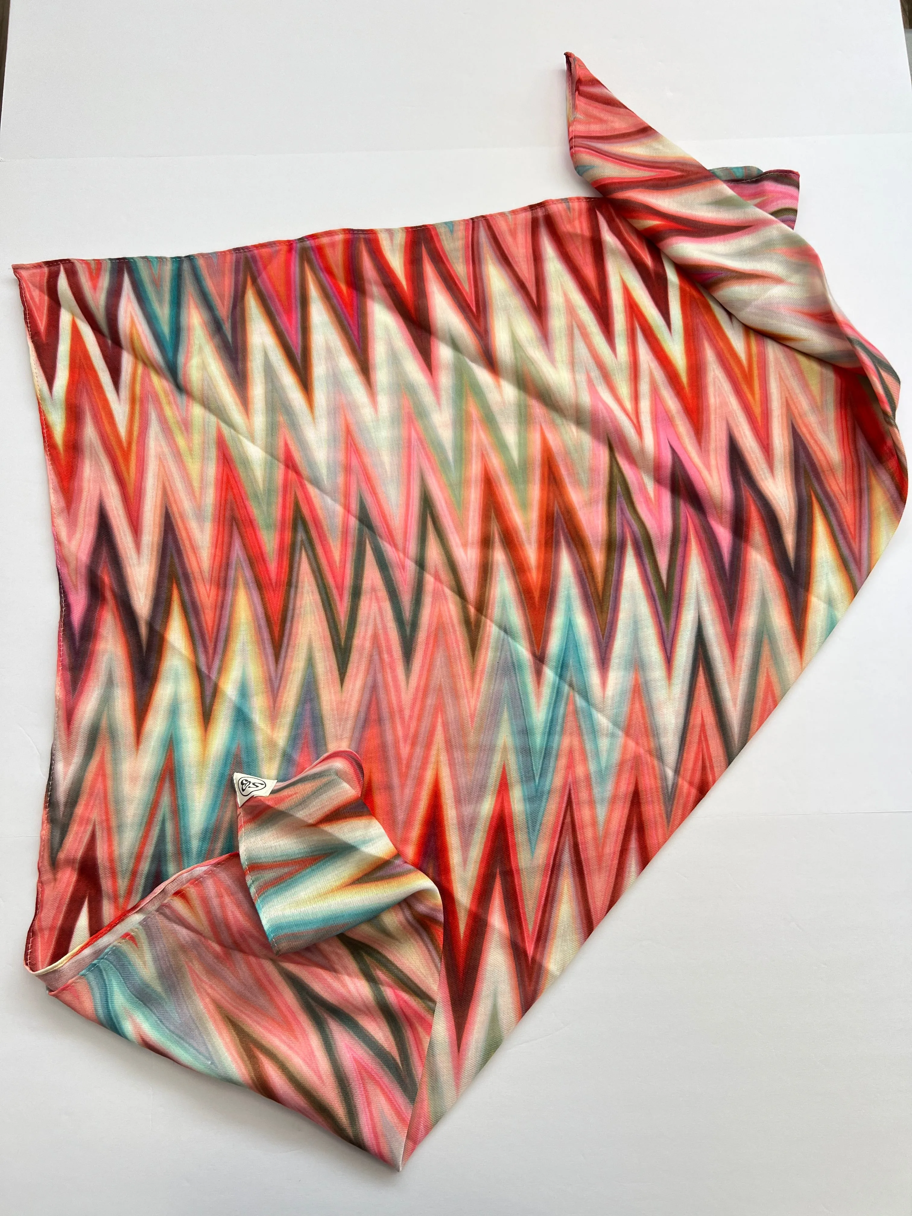 Vibrant Chevron Square Head Scarf