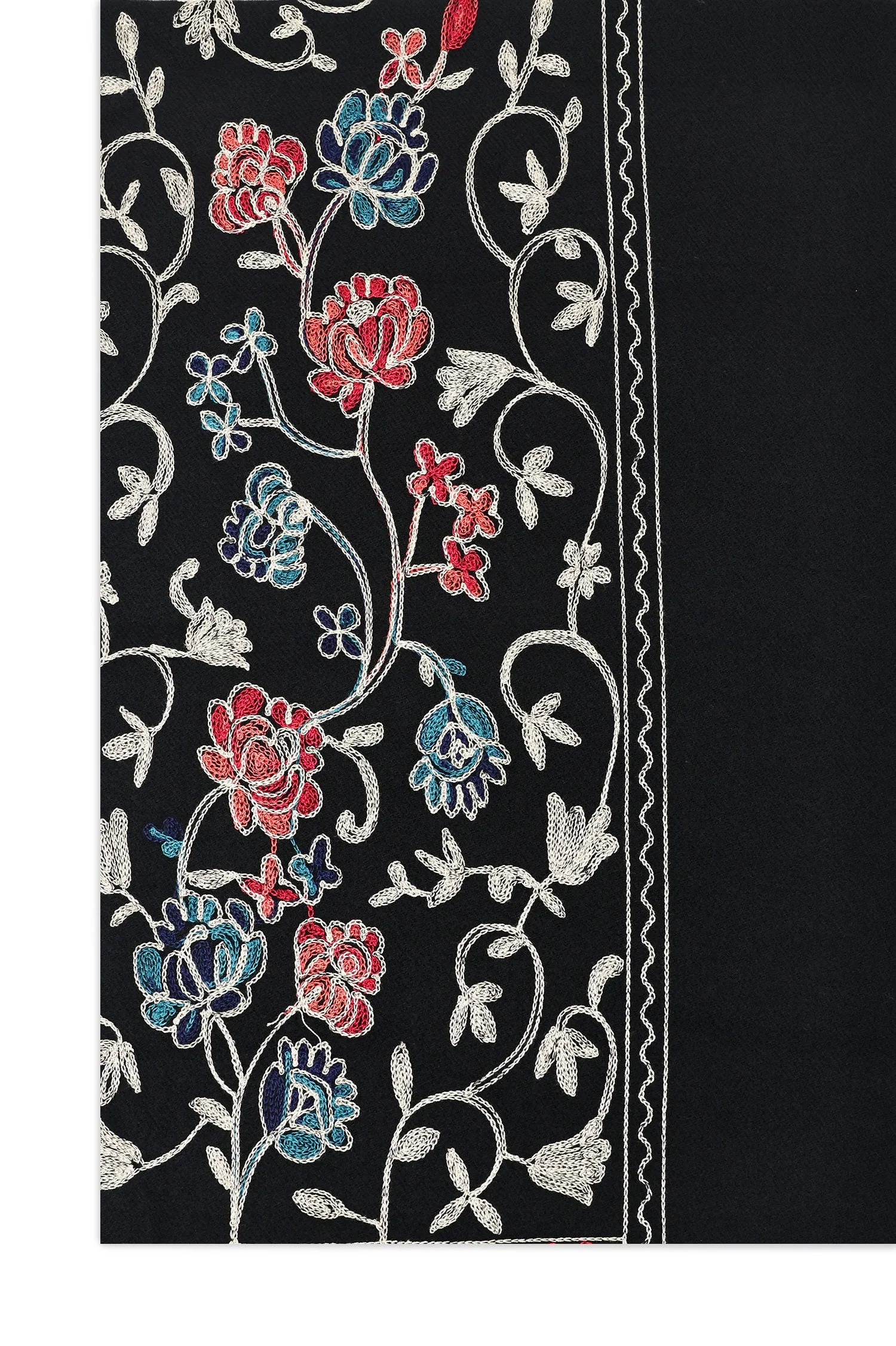 VIBRANT FLORAL EMBROIDERY SCARF