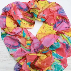 Vibrant Tulip Garden Cotton Scarf