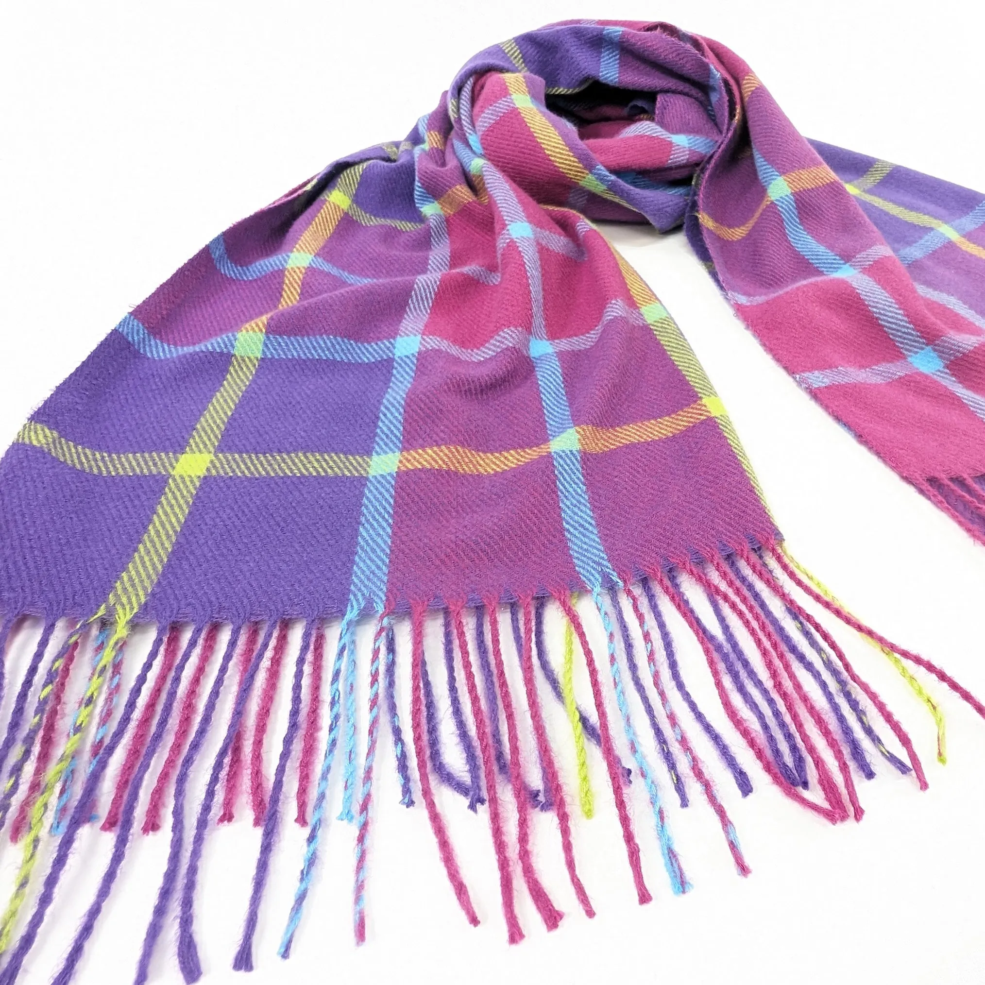 Zebil - Vibrant Squares Unisex Scarf (70x180cm) - Purple