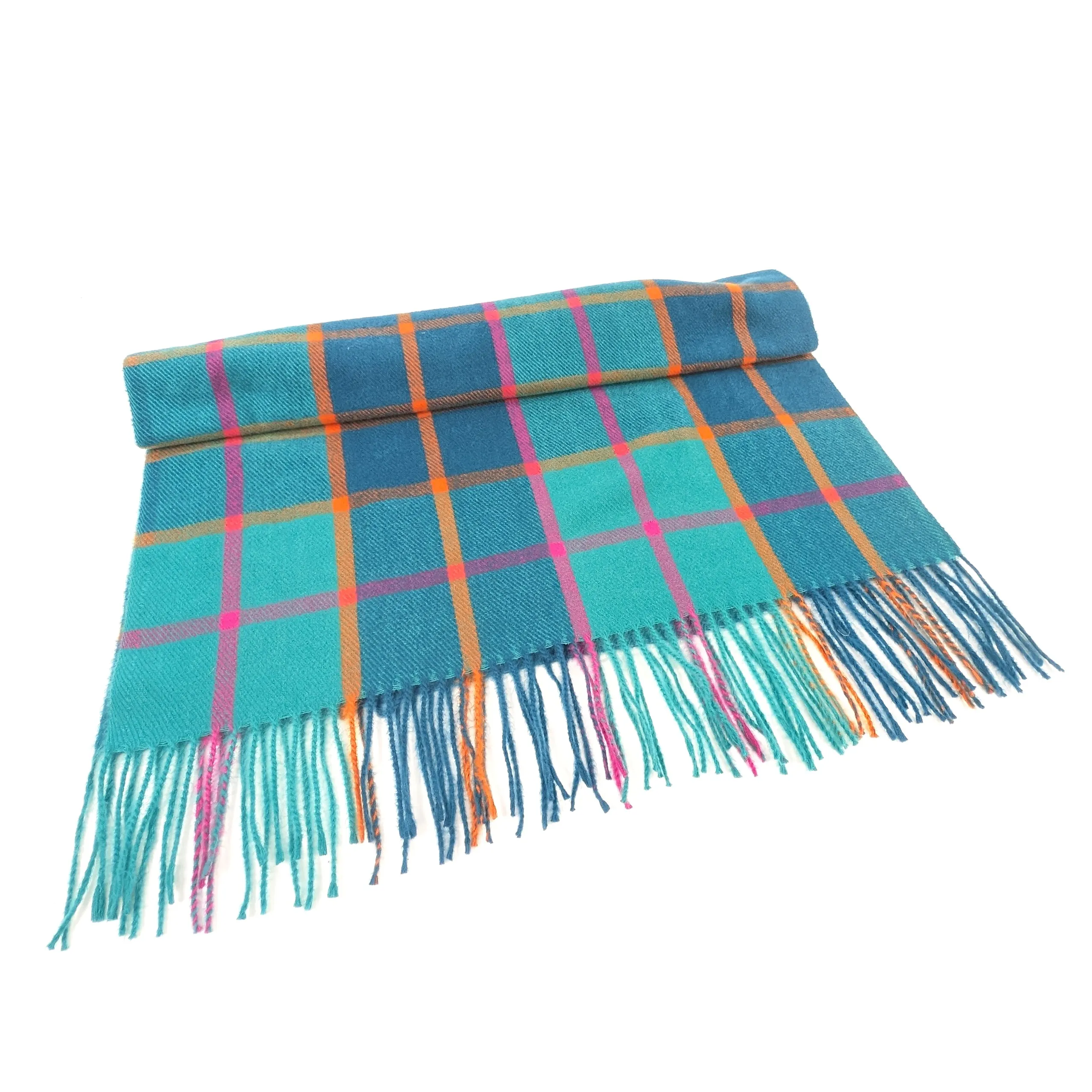 Zebil - Vibrant Squares Unisex Scarf (70x180cm) - Teal